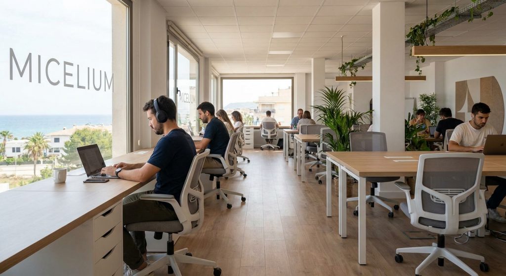 Coworking Dénia - Nómada Digital en Dénia: Transforma tu Día Laboral de Caos a Concentración Pura en Micelium.